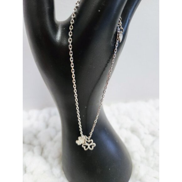 Ankle Bracelet Silver Three Leaf Clover - Picture 3 of 10